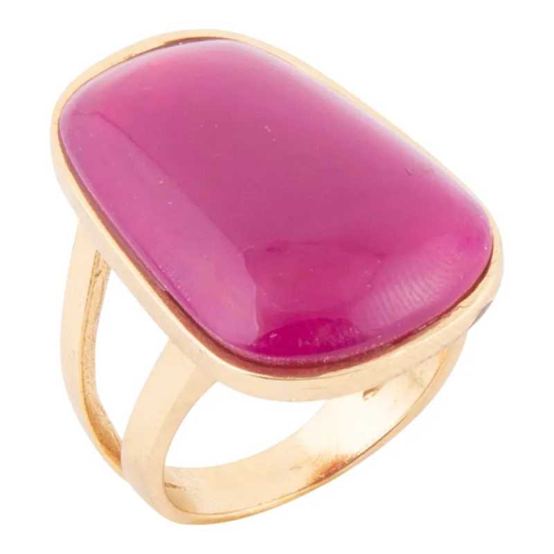Madeleine Pink Agate Golden Ring made by Zulily