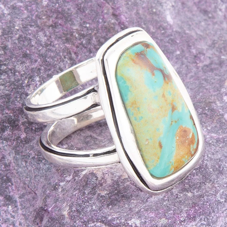 Art Blue Turquoise and Sterling Silver Statement Ring sold by Zulily product image thumbnail 2