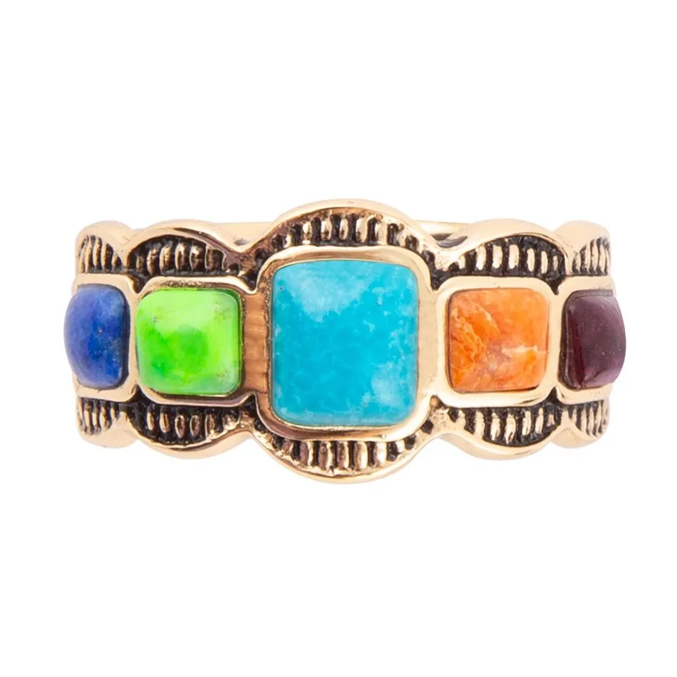 Zion Blue Turquoise Colorful Golden Ring sold by Zulily product image thumbnail 3