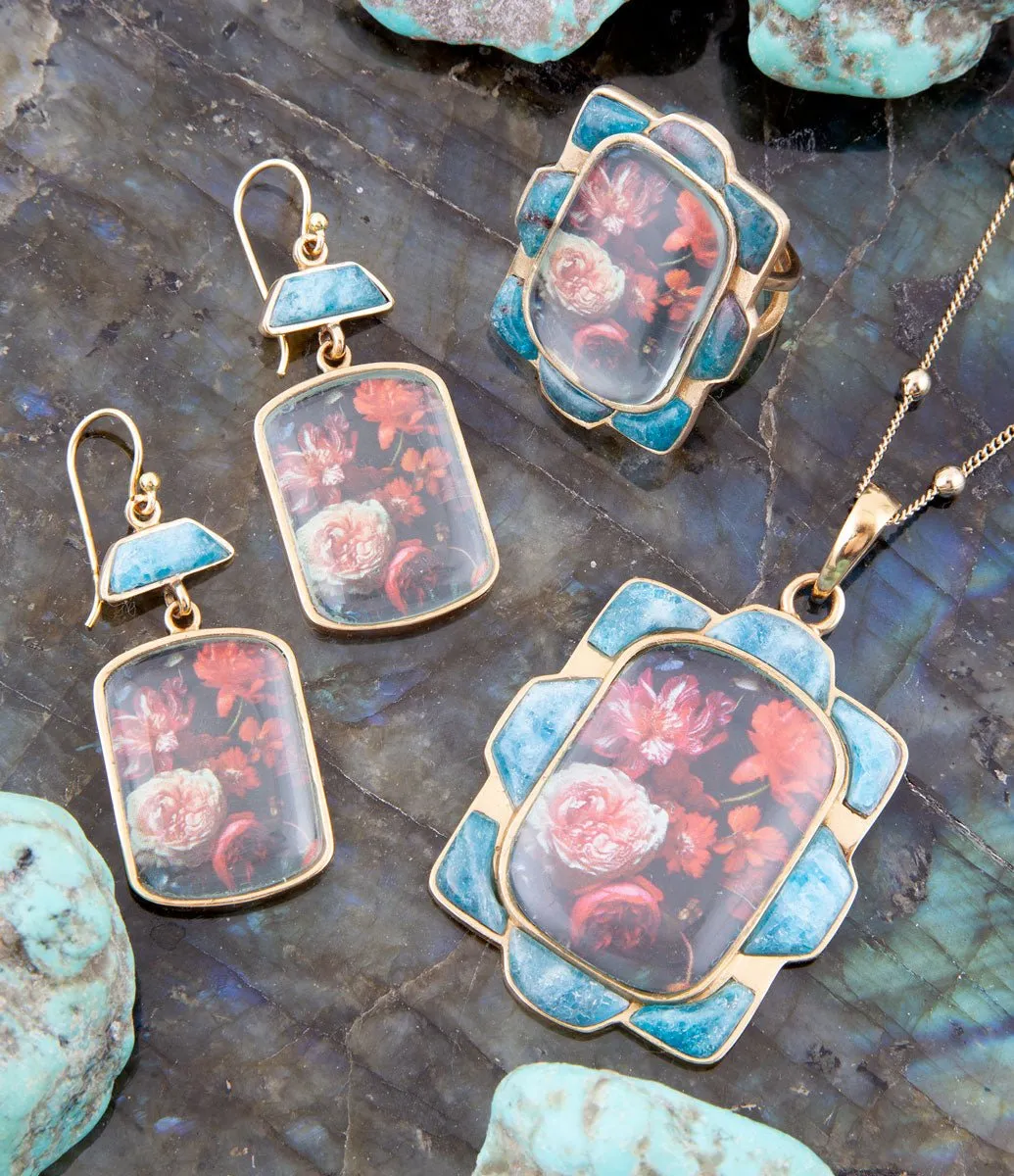 Scenic Red Florals Blue Apatite Golden Statement Ring sold by Zulily product image thumbnail 5