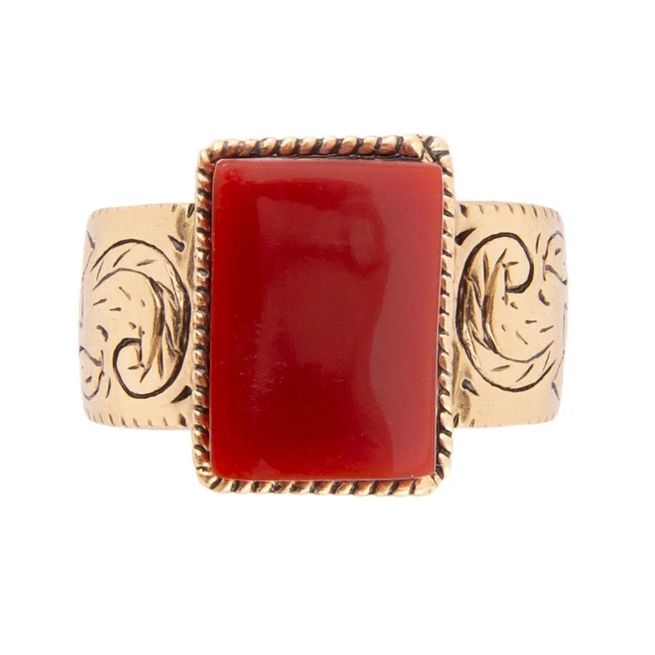 Stamped Orange Carnelian Golden Ring sold by Zulily product image thumbnail 4