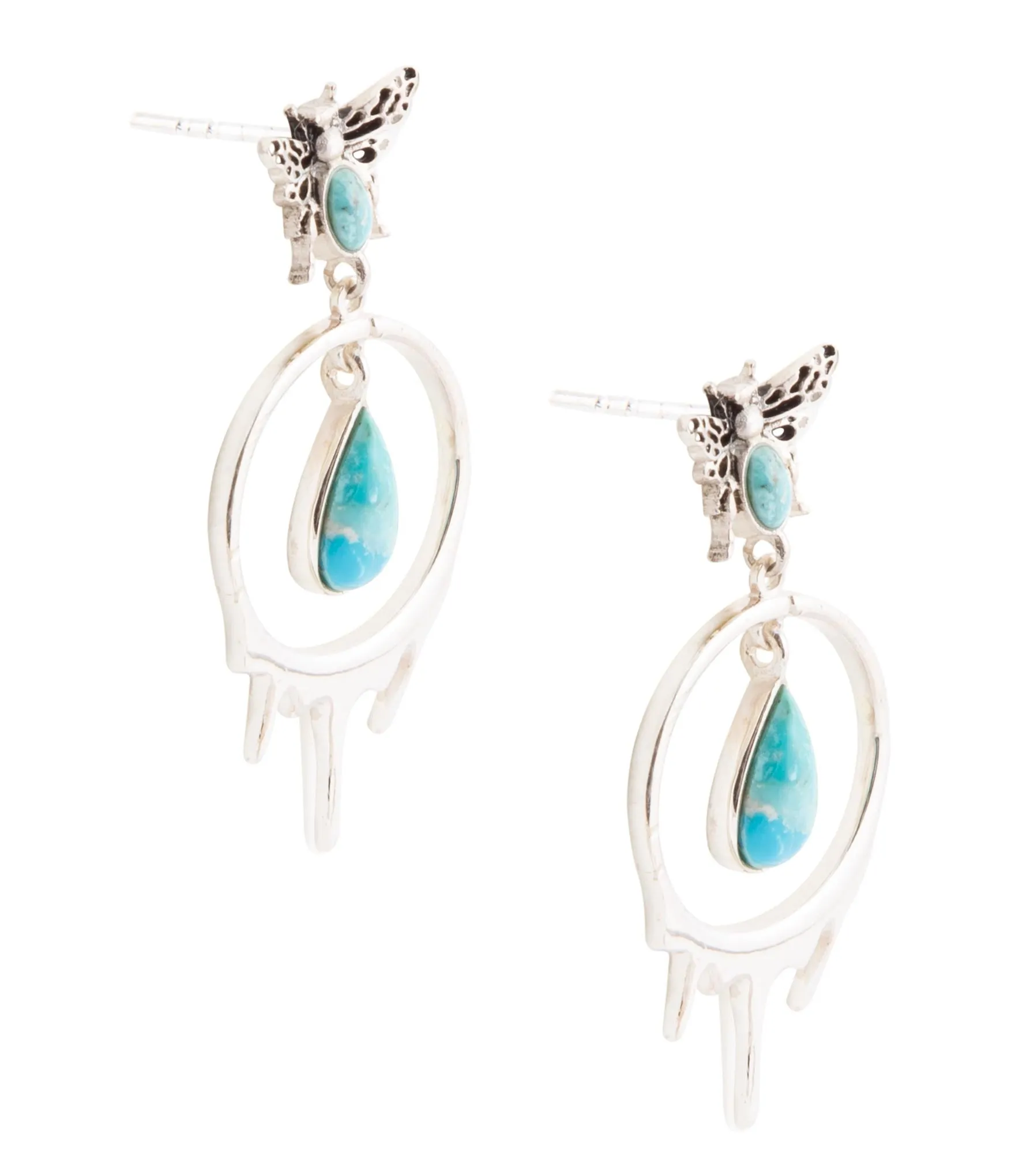 Honey Blue Turquoise Sterling Silver Drop Earrings sold by Zulily product image thumbnail 3