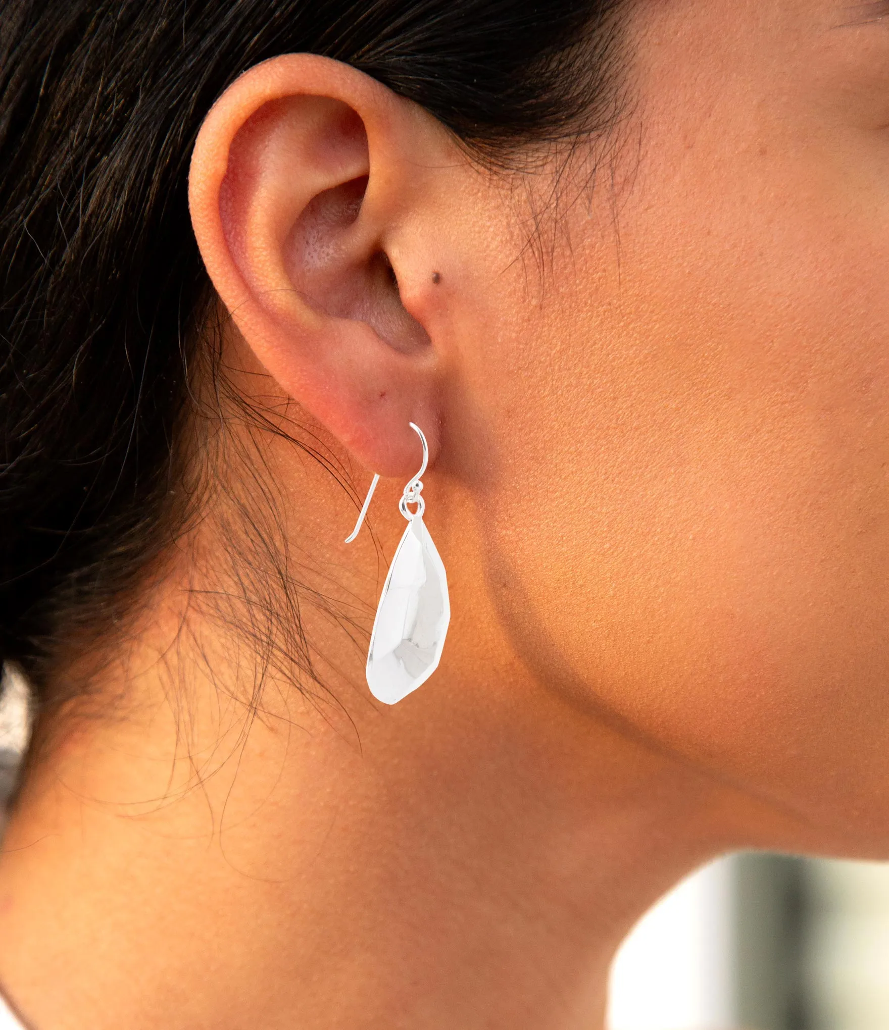 Faceted Sterling Silver Drop Earrings sold by Zulily product image thumbnail 2