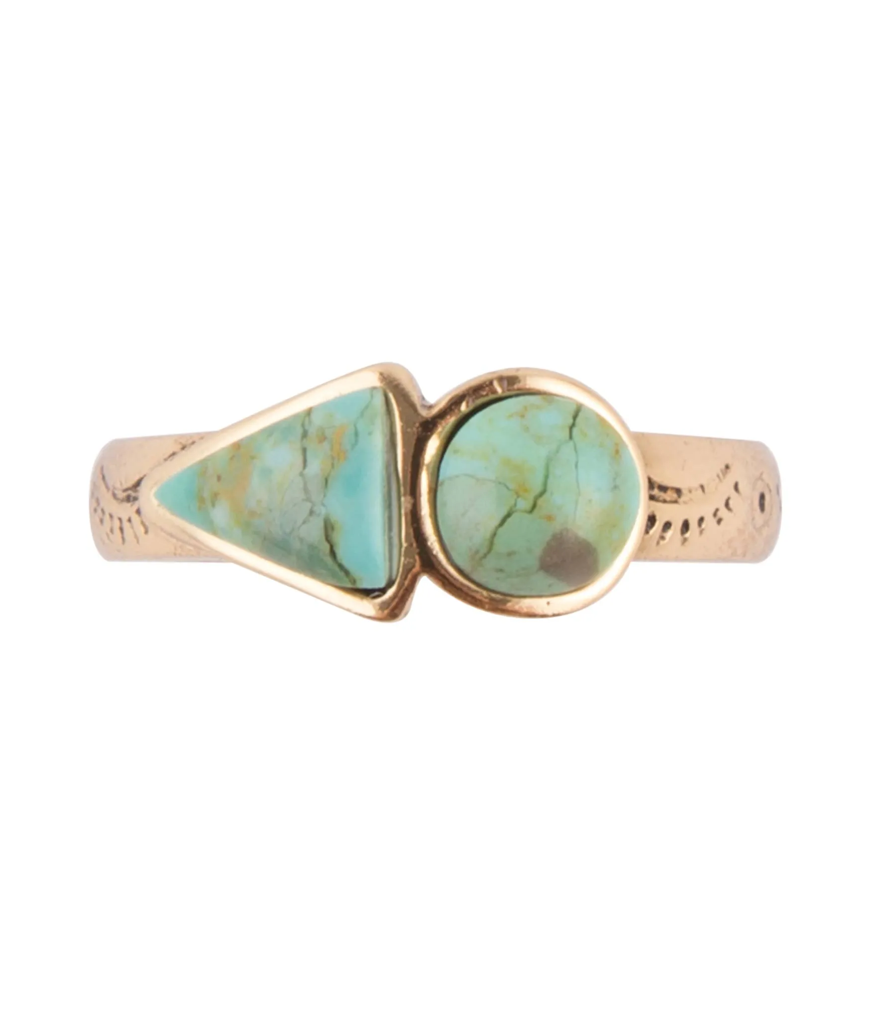 Blue Turquoise Shape Golden Bronze Ring sold by Zulily product image thumbnail 3
