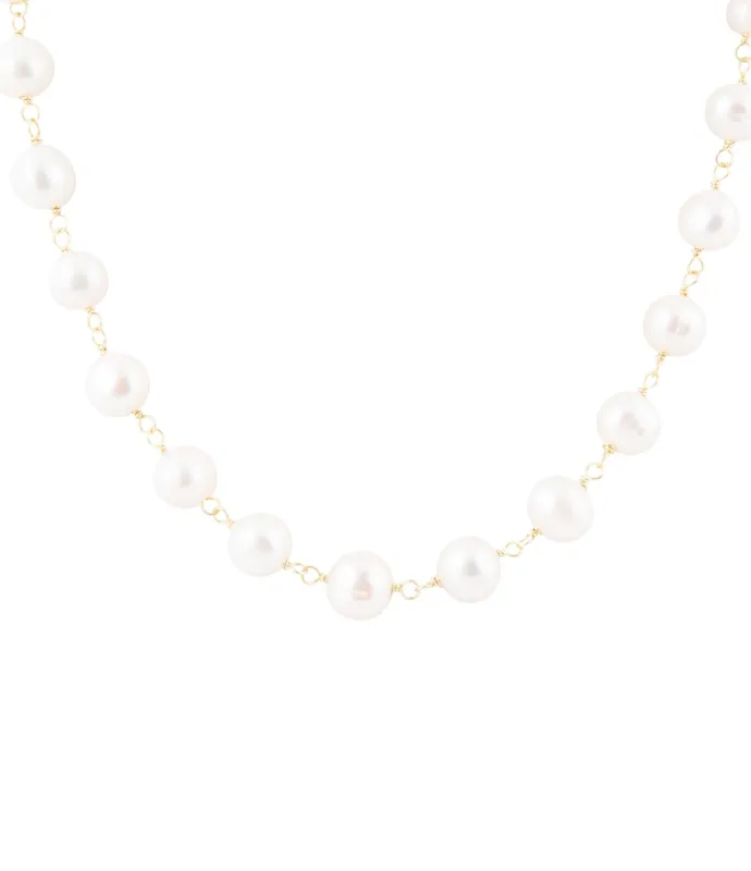 Golden Chain and White Pearl Necklaces made by Zulily