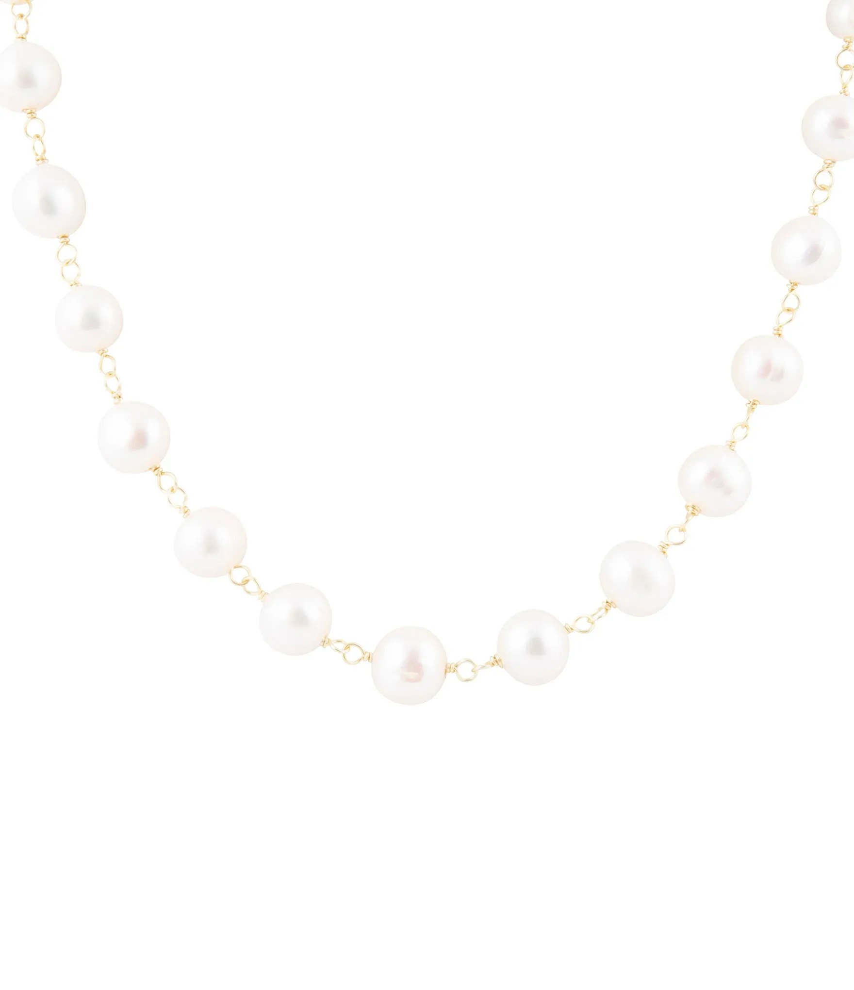 Golden Chain and White Pearl Necklaces sold by Zulily