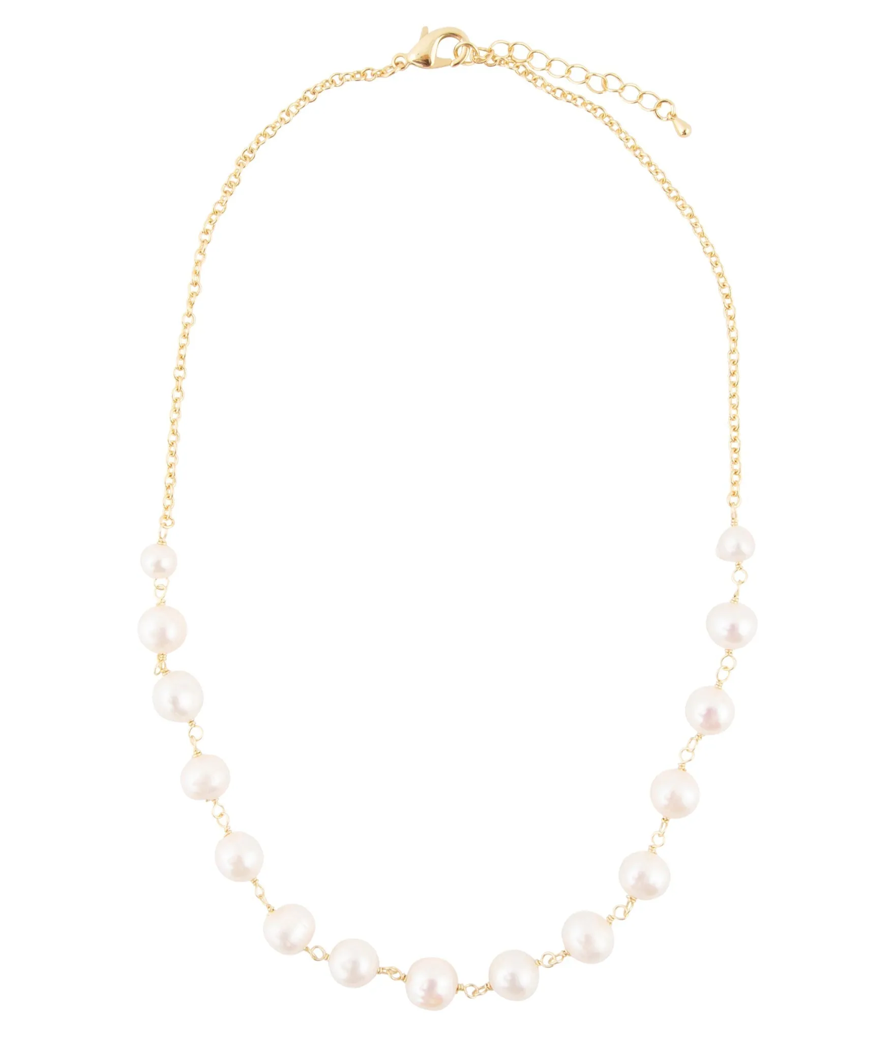 Golden Chain and White Pearl Necklaces sold by Zulily product image thumbnail 5