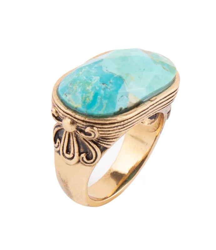 Blue Turquoise Oval Statement Ring made by Zulily