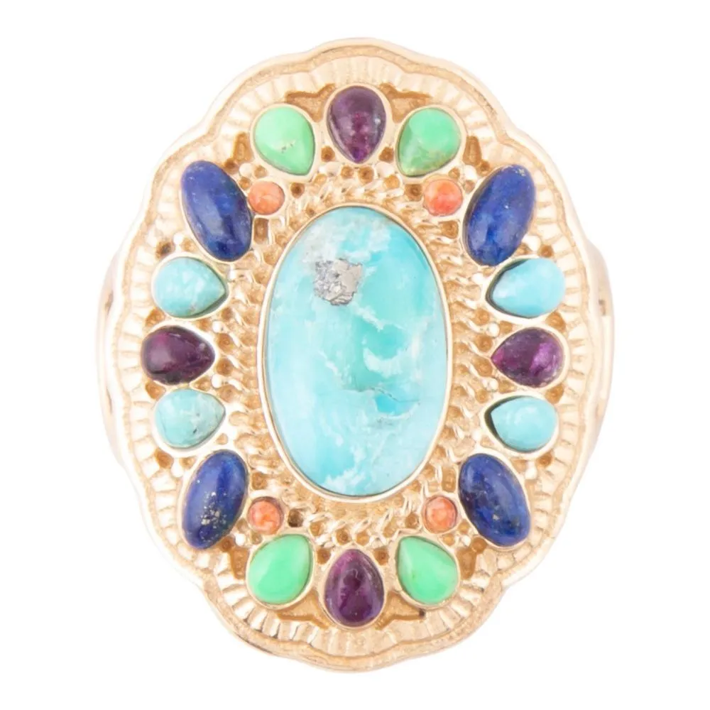 Concho Colorful Golden Statement Ring sold by Zulily product image thumbnail 4