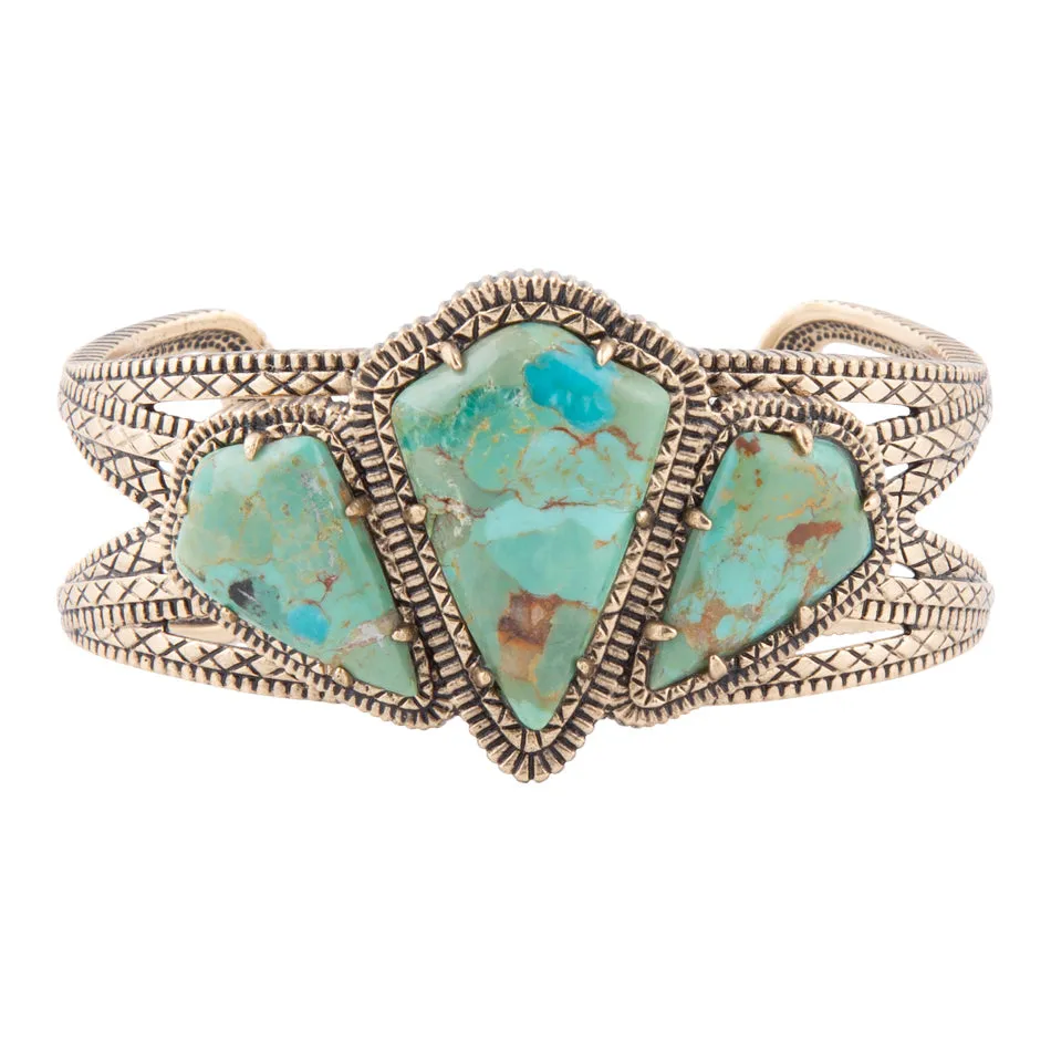 Maltese Blue Turquoise Golden Cuff Bracelet sold by Zulily product image thumbnail 3