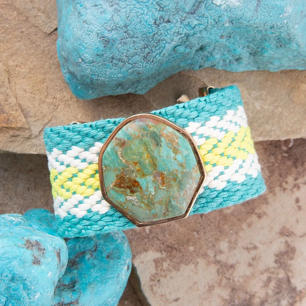 Blue Turquoise Textile Blues Woven Bracelet sold by Zulily product image thumbnail 2