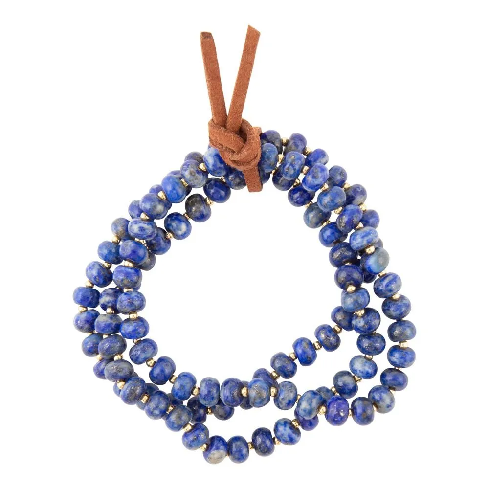 Blue Lapis Triple Strand Golden Bracelet Set sold by Zulily product image thumbnail 4