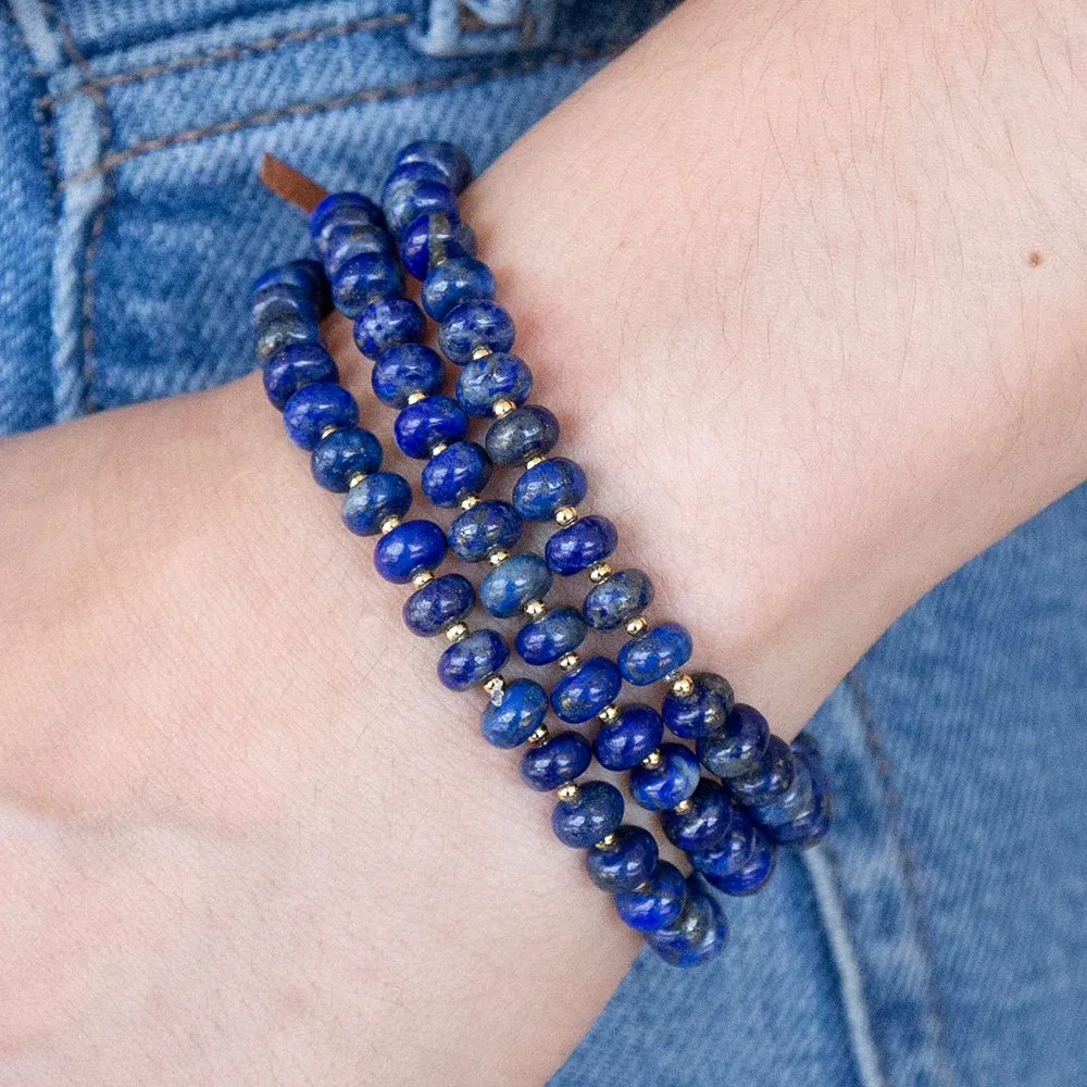 Blue Lapis Triple Strand Golden Bracelet Set sold by Zulily product image thumbnail 2