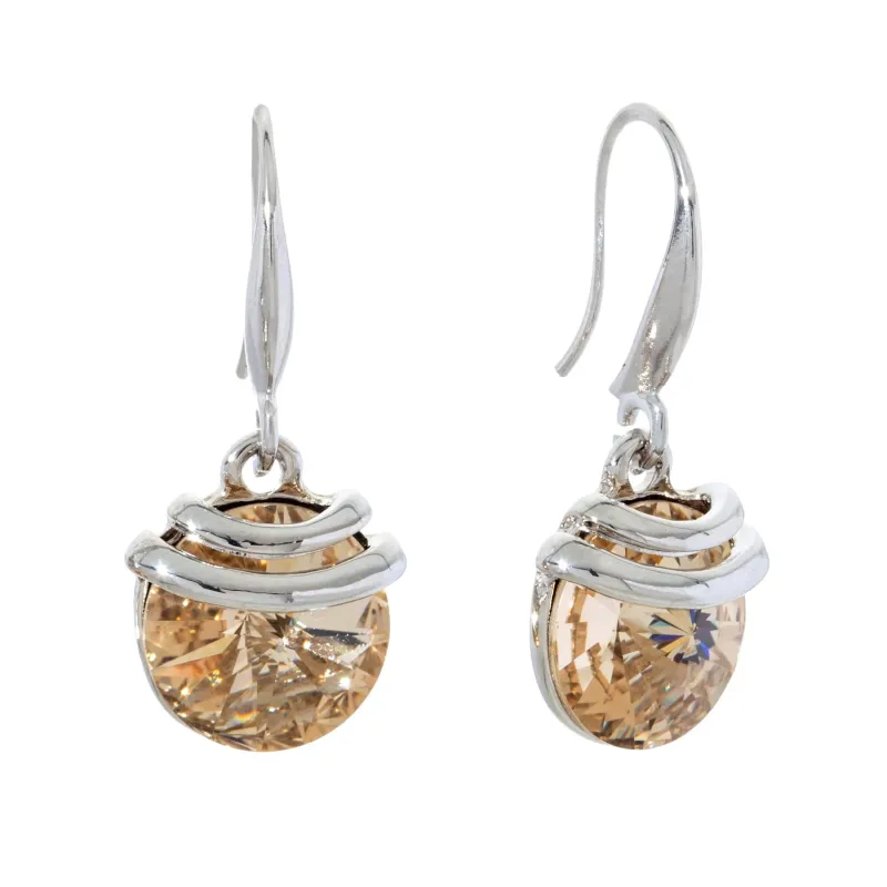 Silver Light Silk 2 Swarovski Crystal Earrings – Spring Drop Crystal Earrings By callura made by Zulily