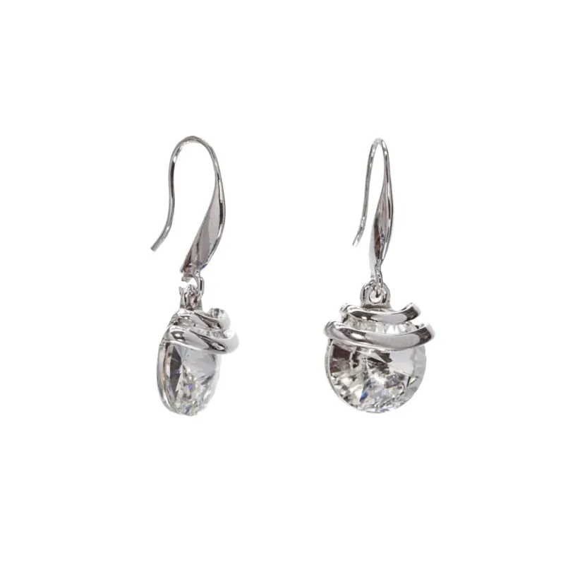 Silver Clear Swarovski Crystal Earrings – Spring Drop Crystal Earrings By callura made by Zulily