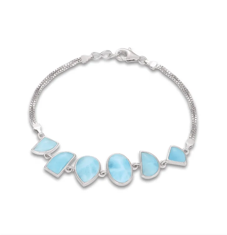 Organic Larimar Bracelet in Sterling Silver made by Zulily