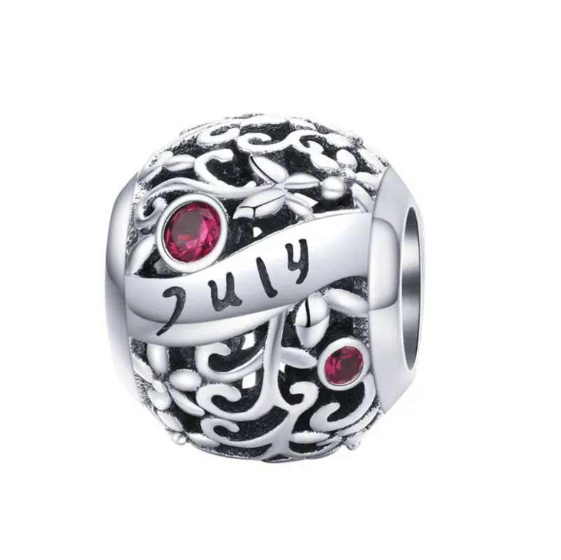 Sterling silver birthstone charm bead - July made by Zulily