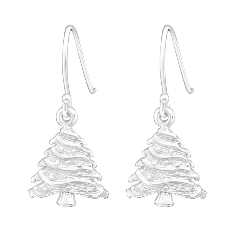 Ag Sterling Classic Christmas Tree Drop Earrings made by Zulily