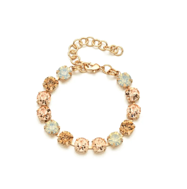 Goldtone Pink Amber Green Crystal Bracelet made by Zulily