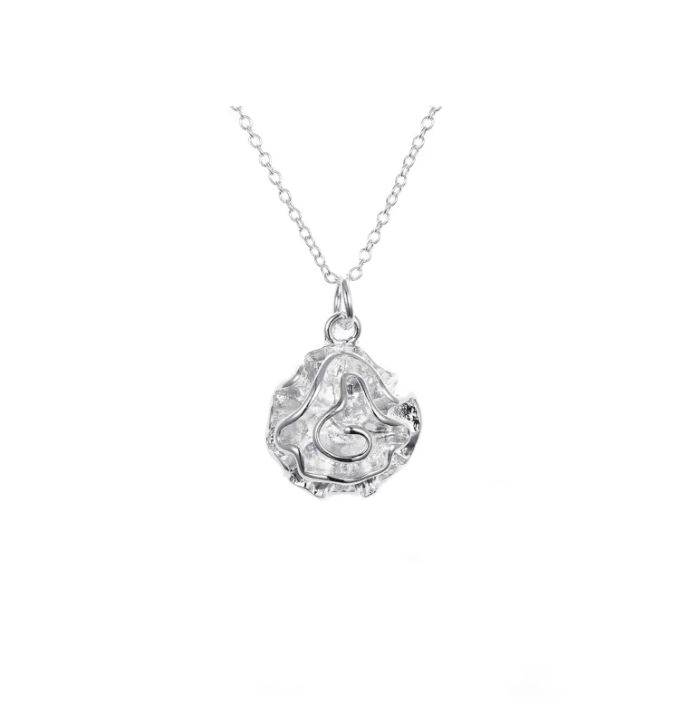 Abstract Flower Pendant Necklace in Sterling Silver Filled made by Zulily