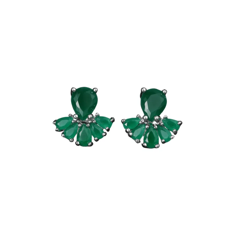 Emerald Green Cubic Zirconia Teardrop Stud Earrings made by Zulily
