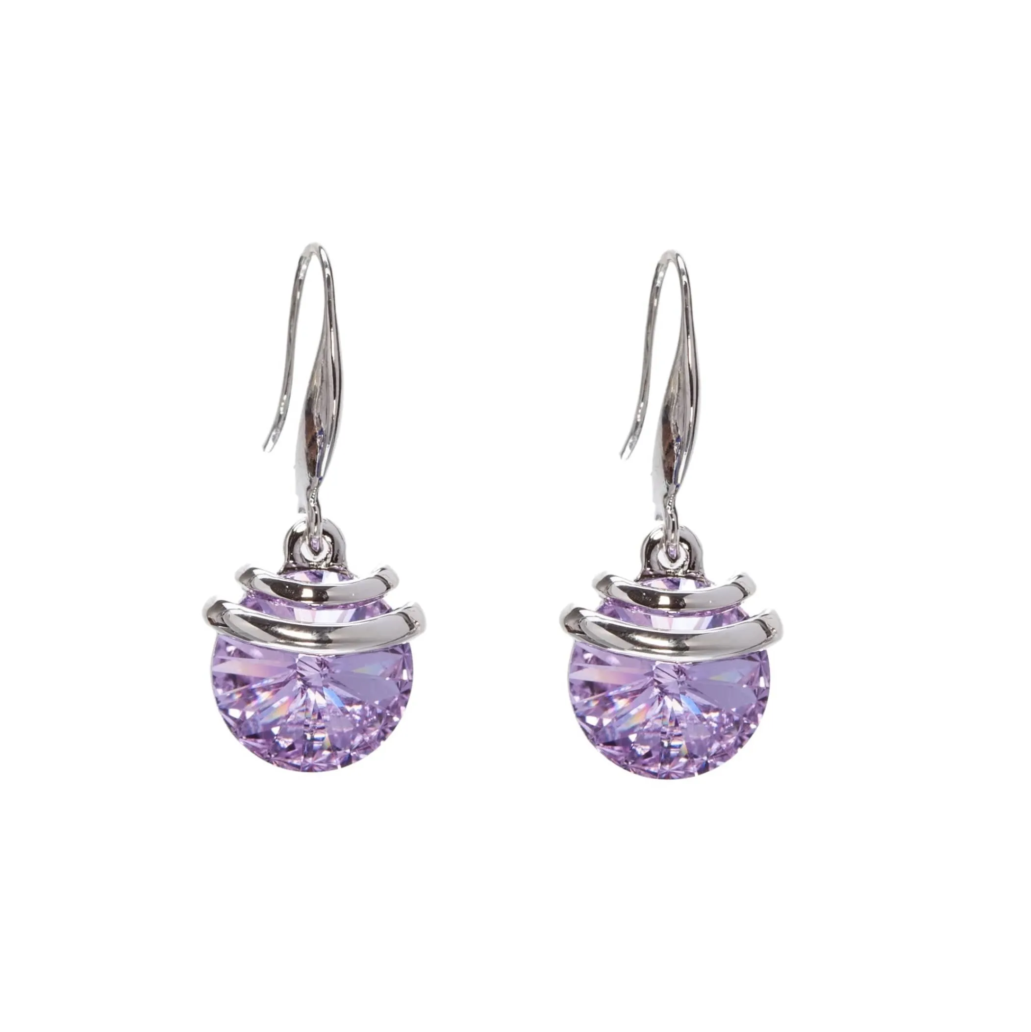 Silver Violet Swarovski Crystal Earrings – Spring Drop Crystal Earrings By callura sold by Zulily
