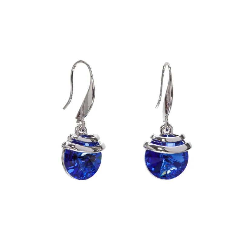 Silver Turquoise Swarovski Crystal Earrings – Spring Drop Crystal Earrings By callura made by Zulily