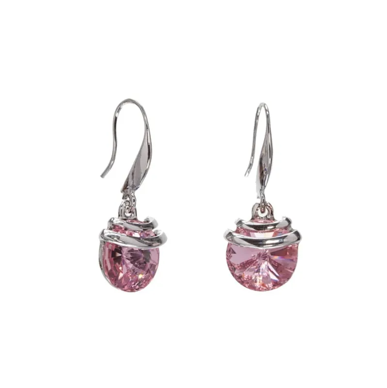 Silver Rose Swarovski Crystal Earrings – Spring Drop Crystal Earrings By callura made by Zulily