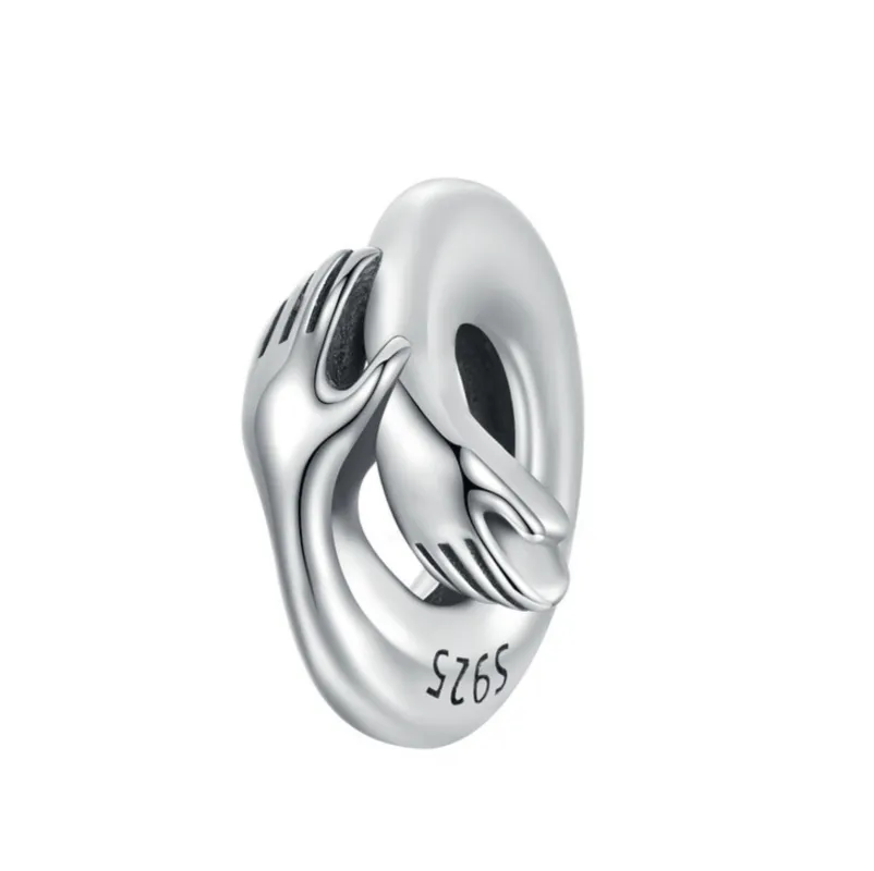 Sterling silver hug stopper charm made by Zulily