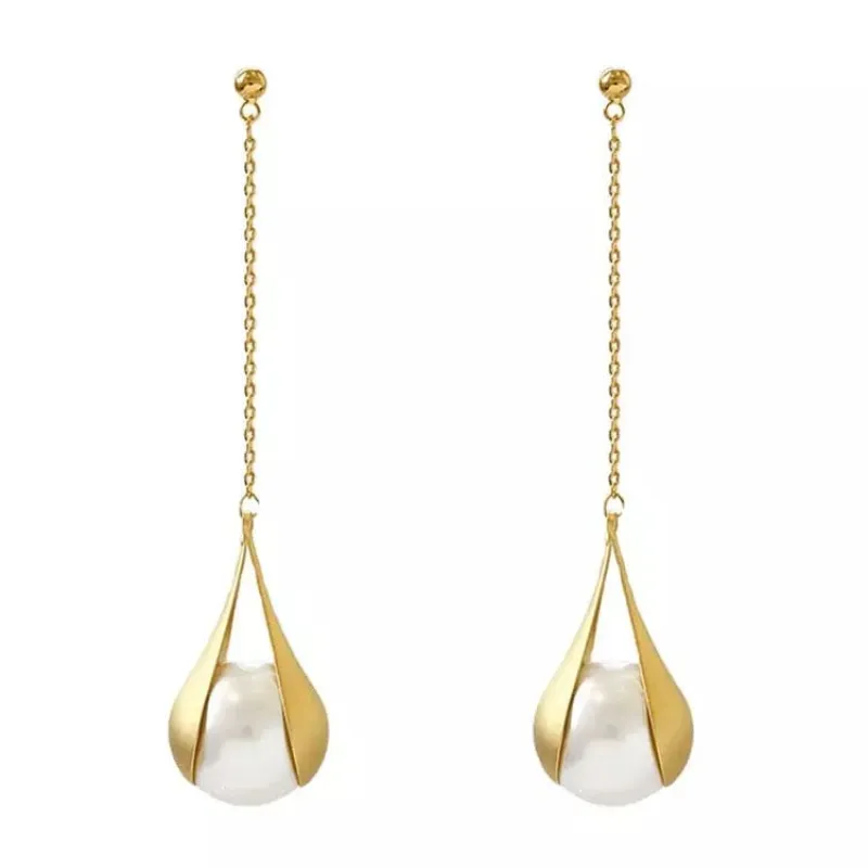 Don't AsK Goldtone & Imitation Pearl Chain Drop Earrings made by Zulily
