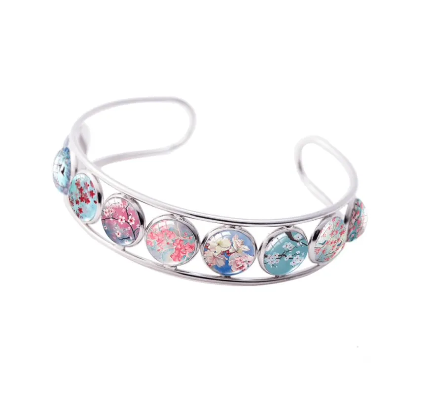 Pastel Floral Openwork Button Cuff Bracelet made by Zulily