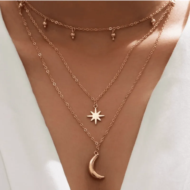 Moon Star Layered Necklace made by Zulily