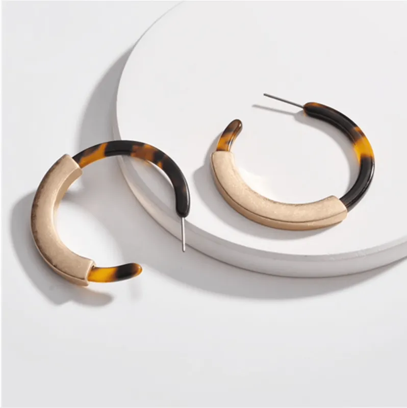 Goldtone Faux Tortoise Shell Hoop Earrings made by Zulily