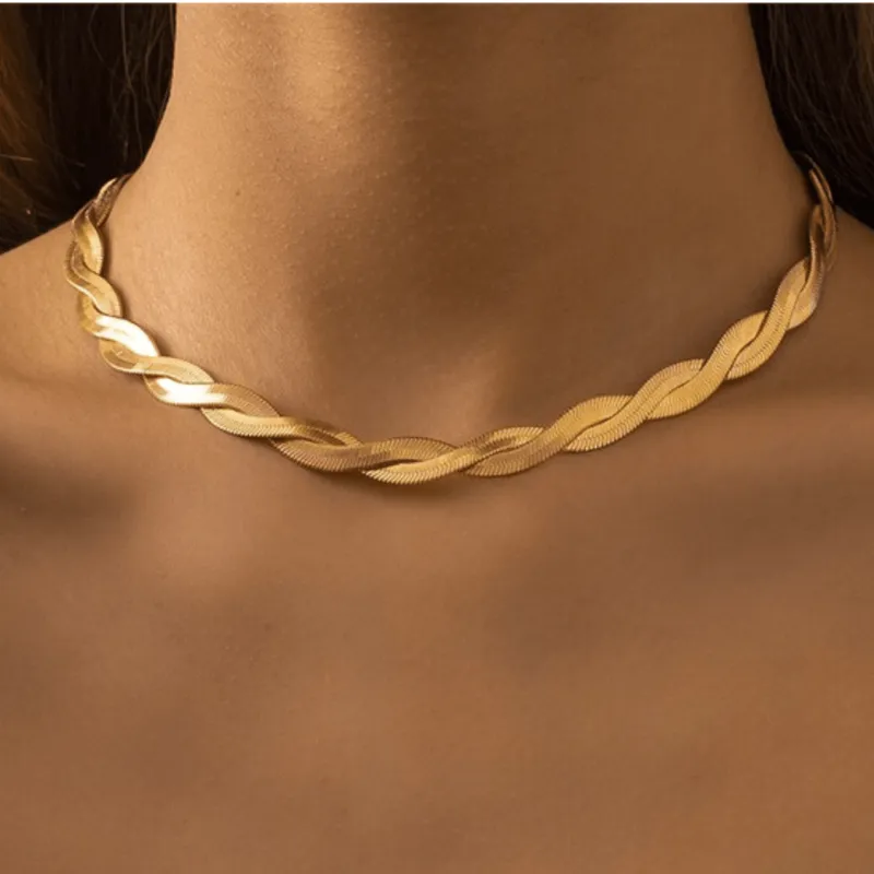 Goldtone Braided Chain Necklace made by Zulily