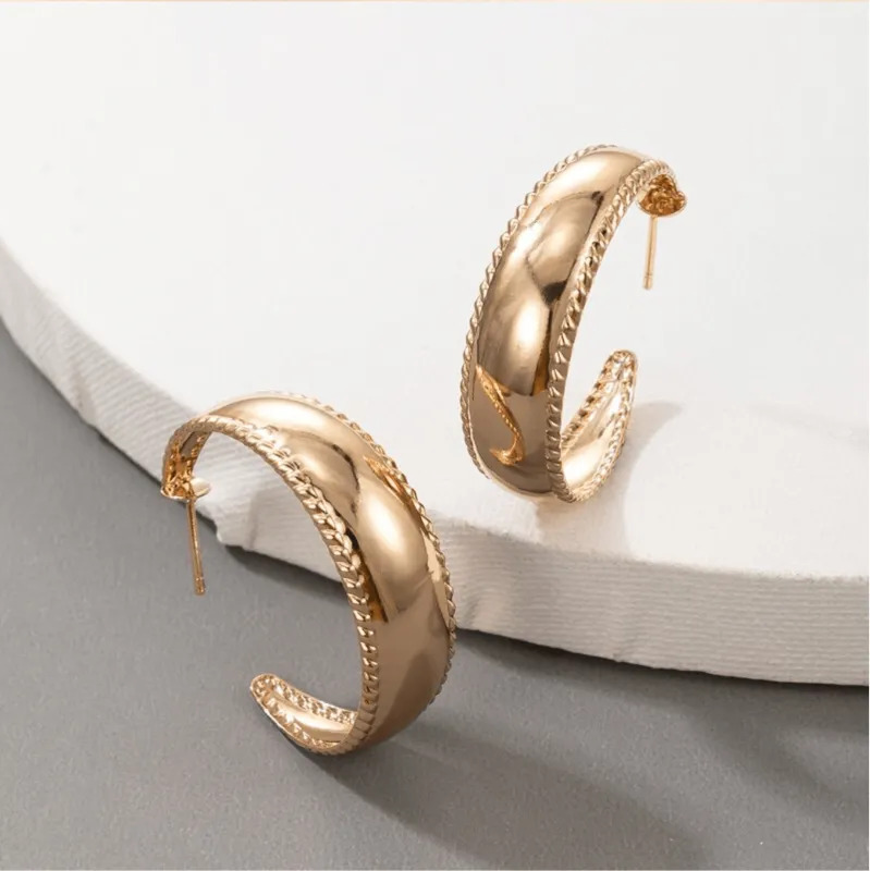 Goldtone Braided Edge Hoop Earrings made by Zulily