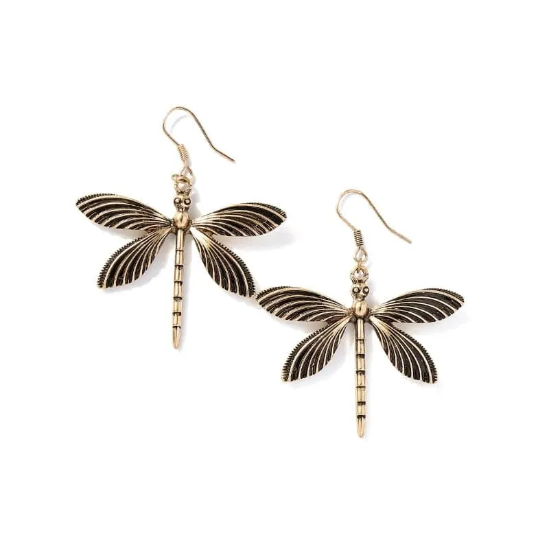 Goldtone Dragonfly Drop Earrings made by Zulily