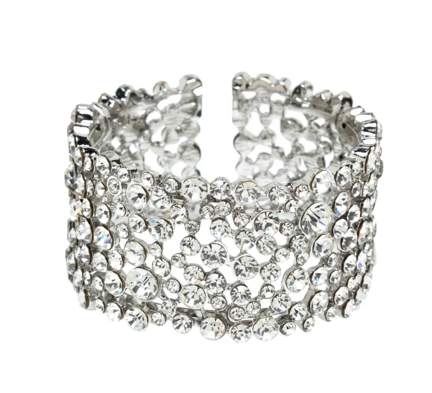 Crystal Round Cut Statement Cuff Bracelet made by Zulily