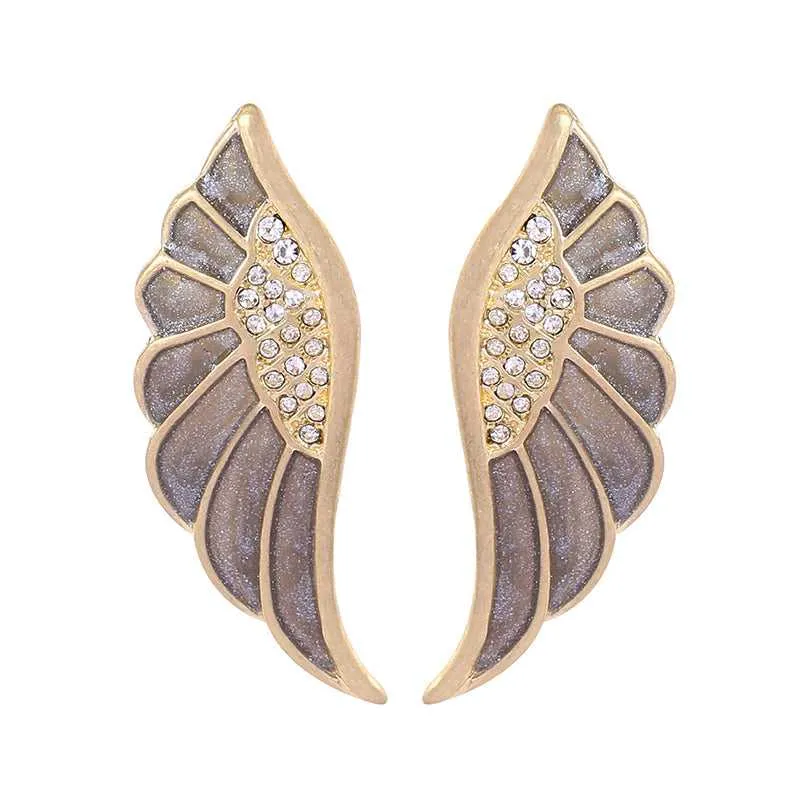Goldtone Grey Wing Stud Earrings made by Zulily