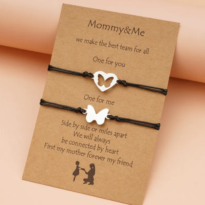 Mommy & Me Cut-out Heart and Butterfly Bracelet Set made by Zulily