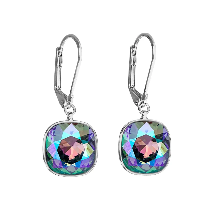 Paradise Shine Swarovski Crystal Earrings – Cushion Cut Crystal Long Leverback Earrings By callura made by Zulily