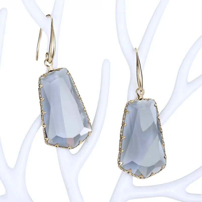 Goldtone Vintage Blue Crystal Drop Earrings made by Zulily