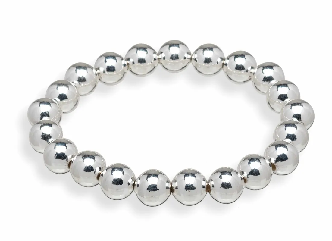 Classic 10mm Beaded Ball Bracelet in Sterling Silver Filled made by Zulily
