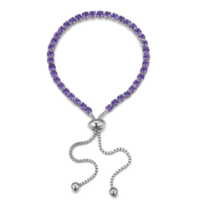 Silver Tanzanite Swarovski Crystal Bracelet – Classic Crystals Adjustable Tennis Bracelet By callura made by Zulily