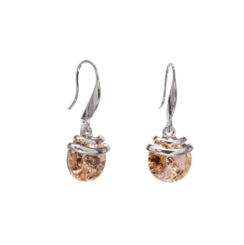 Silver Light Silk Swarovski Crystal Earrings – Spring Drop Crystal Earrings By callura made by Zulily