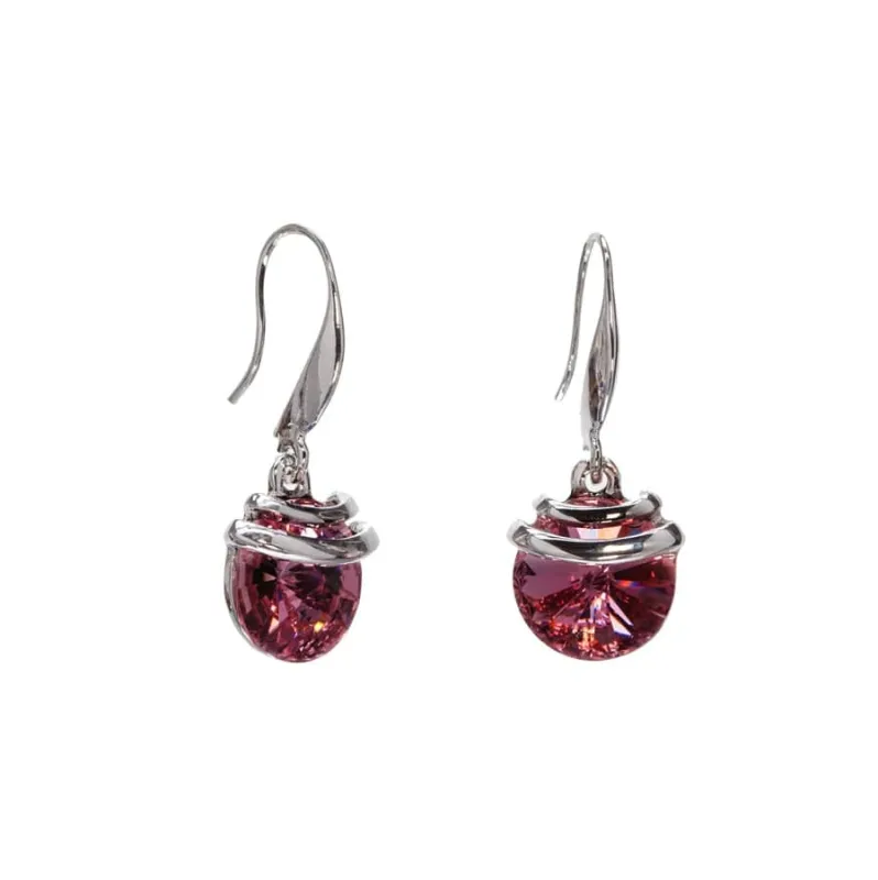 Silver Antique Pink Swarovski Crystal Earrings – Spring Drop Crystal Earrings By callura made by Zulily