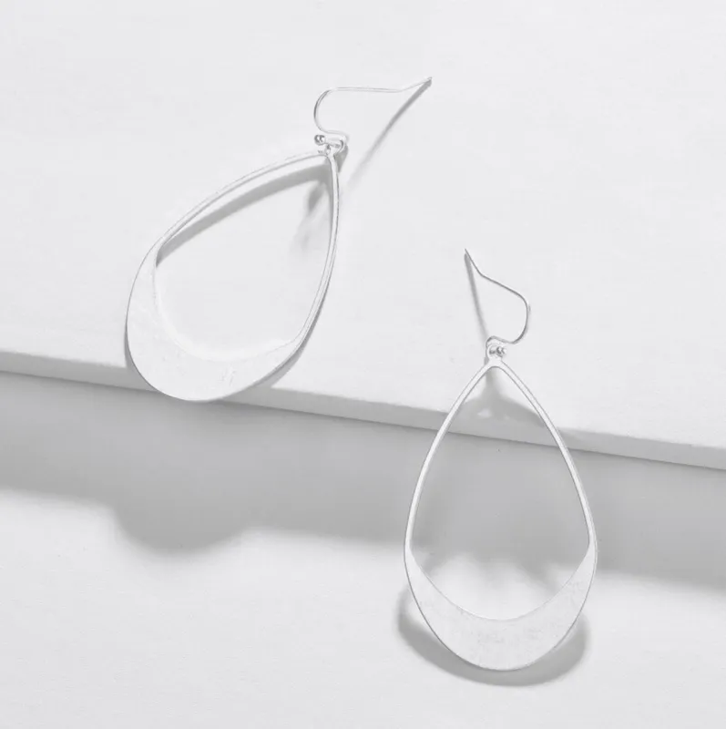 Silvertone Teardrop Earrings made by Zulily