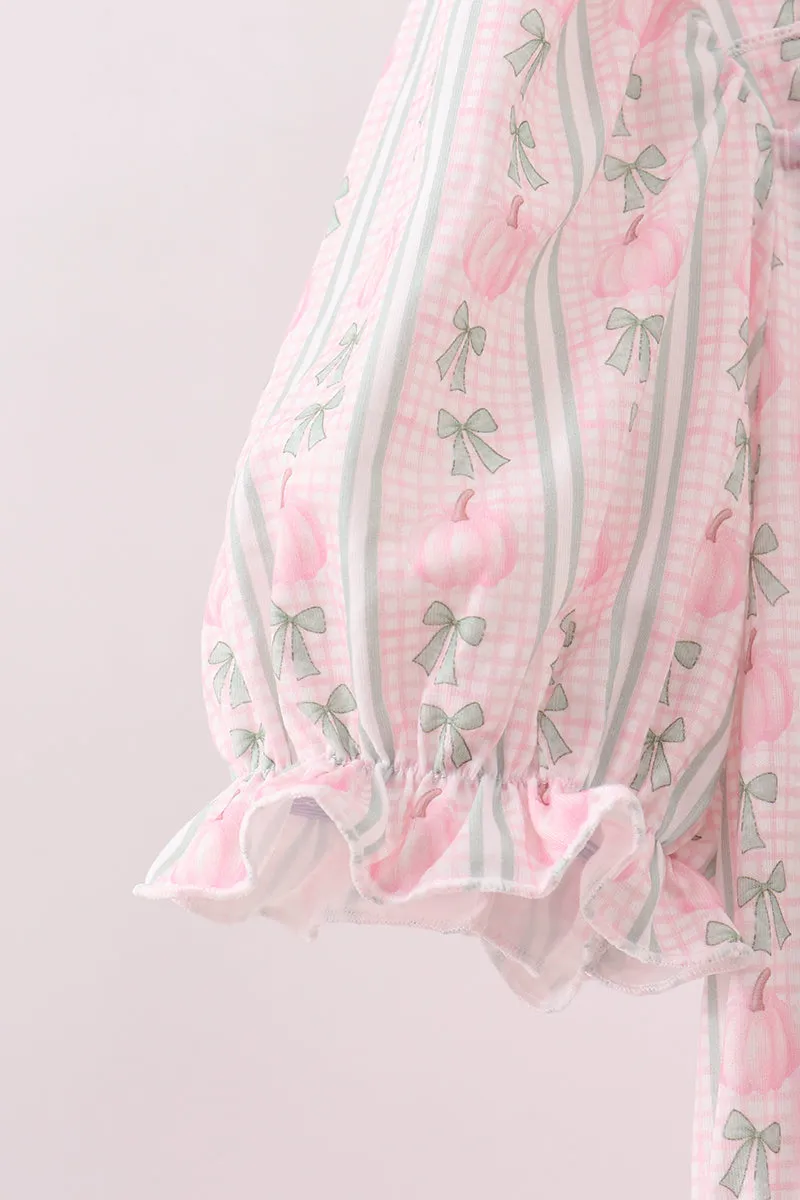 Pumpkin Bow Embroidery Mom Tiered Dress sold by Zulily product image thumbnail 3