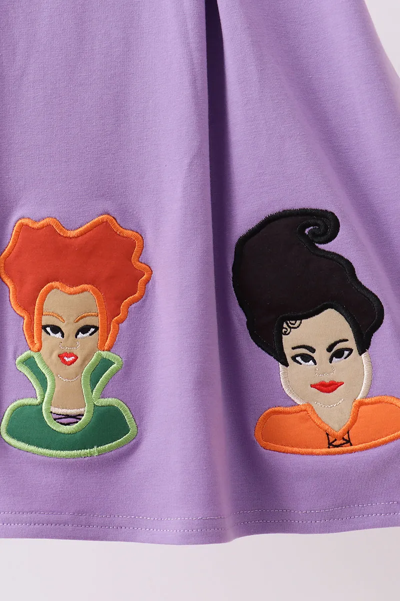 Purple witch applique dress sold by Zulily product image thumbnail 3