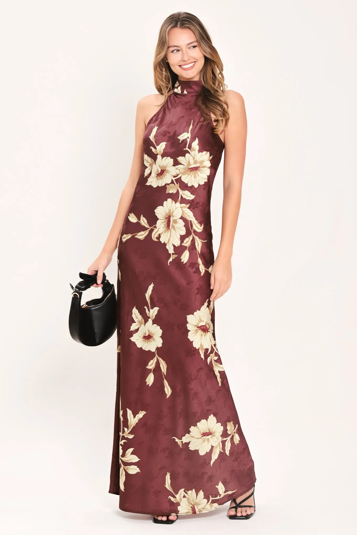 Bordeaux Ivory Bloom Woven Maxi Dress sold by Zulily