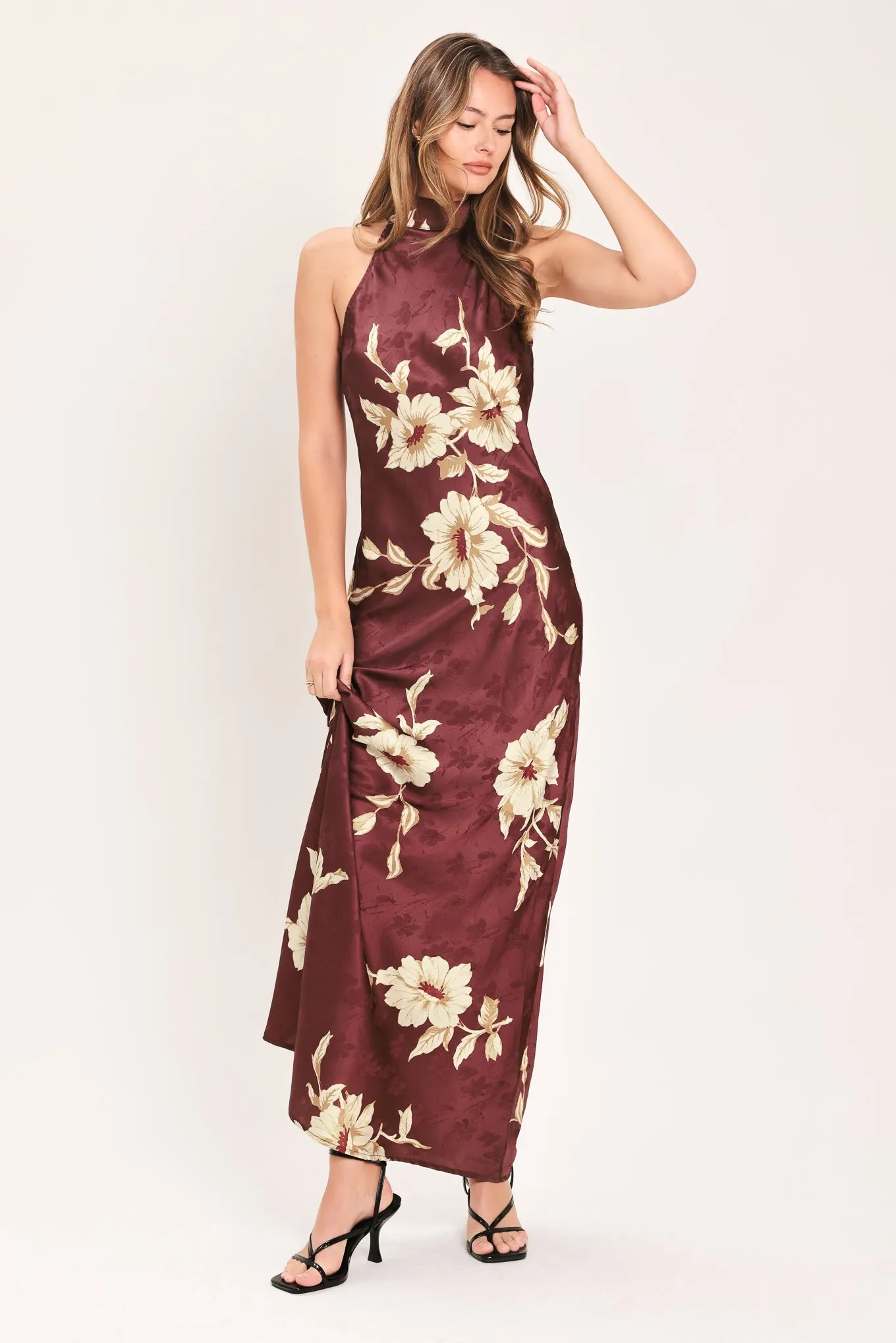 Bordeaux Ivory Bloom Woven Maxi Dress sold by Zulily product image thumbnail 5